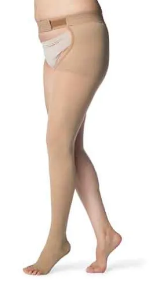 Sigvaris 863WO Unisex Opaque, 30-40 mmHg, Thigh w/Hip Attachment, Open Toe