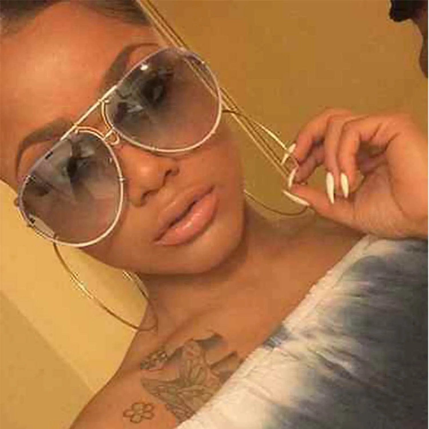 Street Chic Purple Gradient Aviator Sunglasses