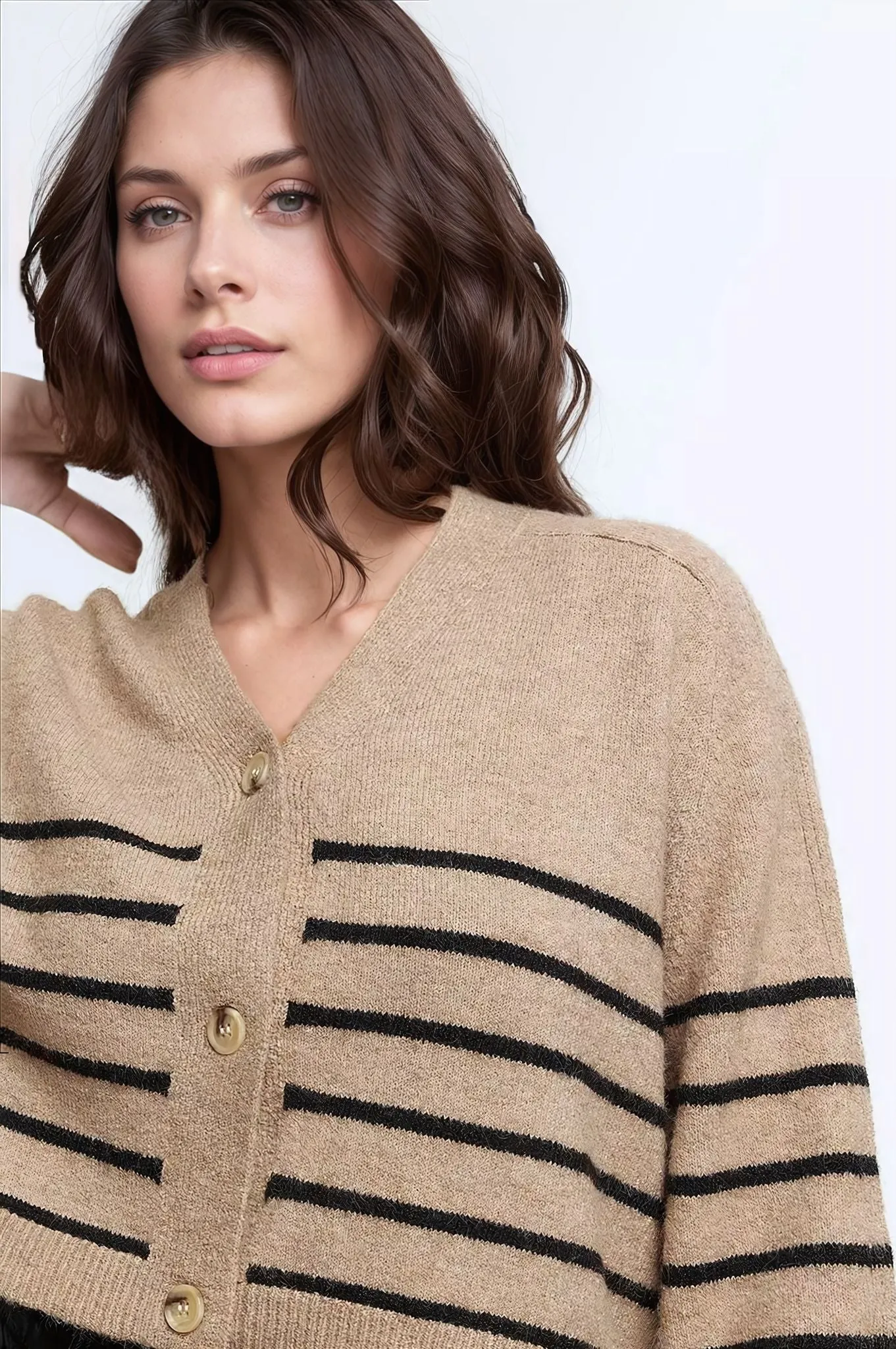 Striped Crop Cardigan