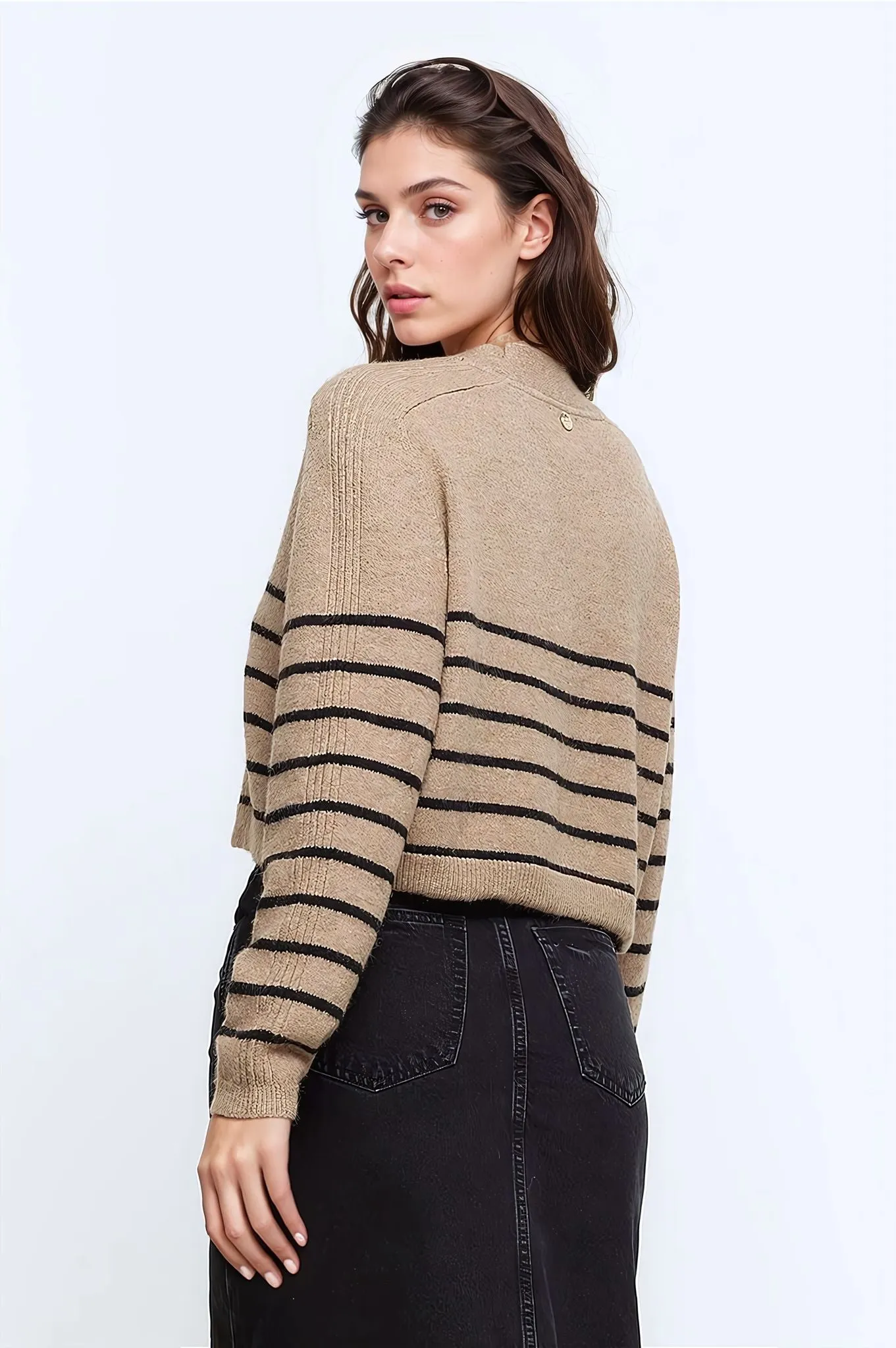 Striped Crop Cardigan