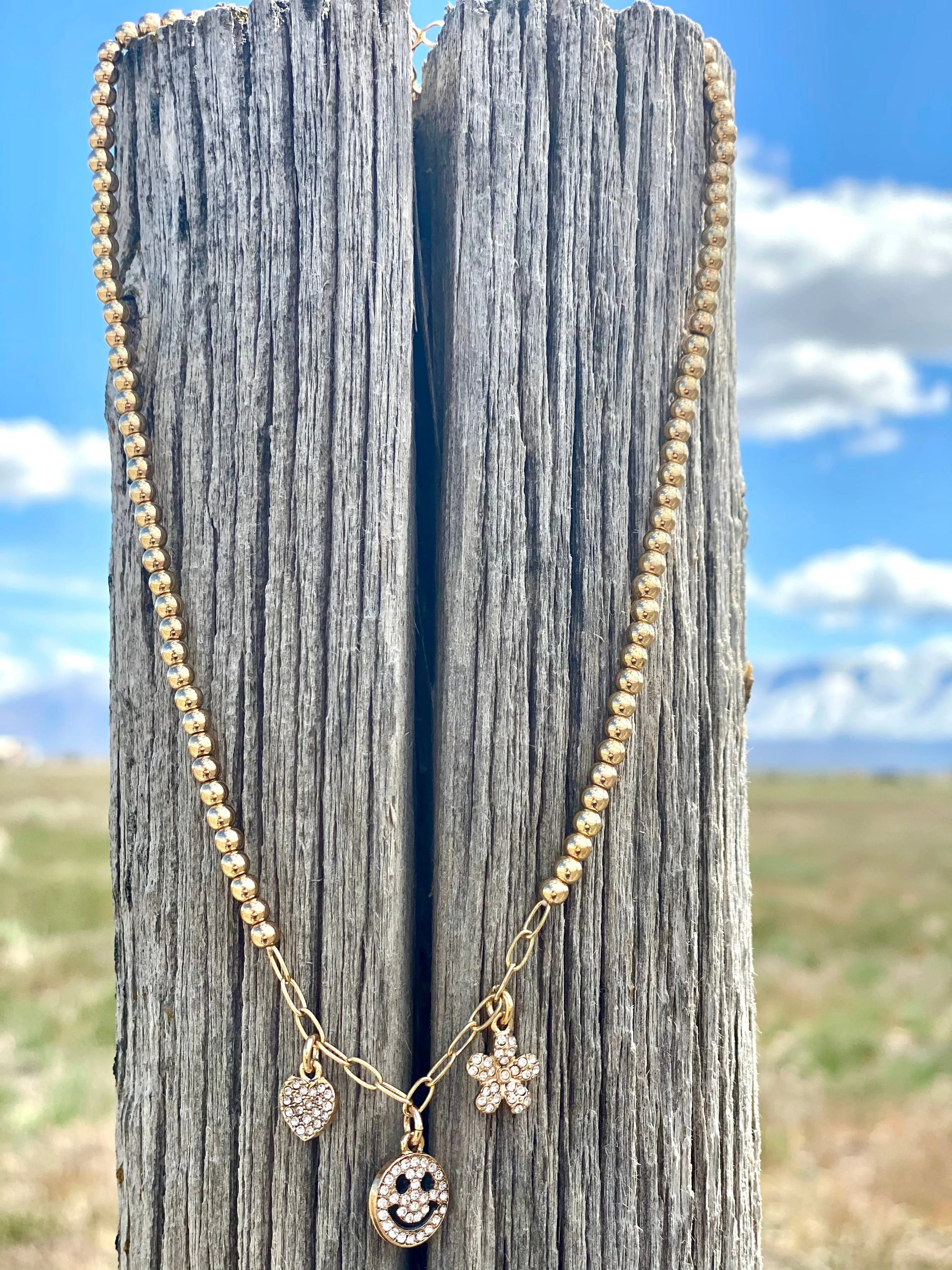 The Pink Panache I'm So Happy Charm Necklace