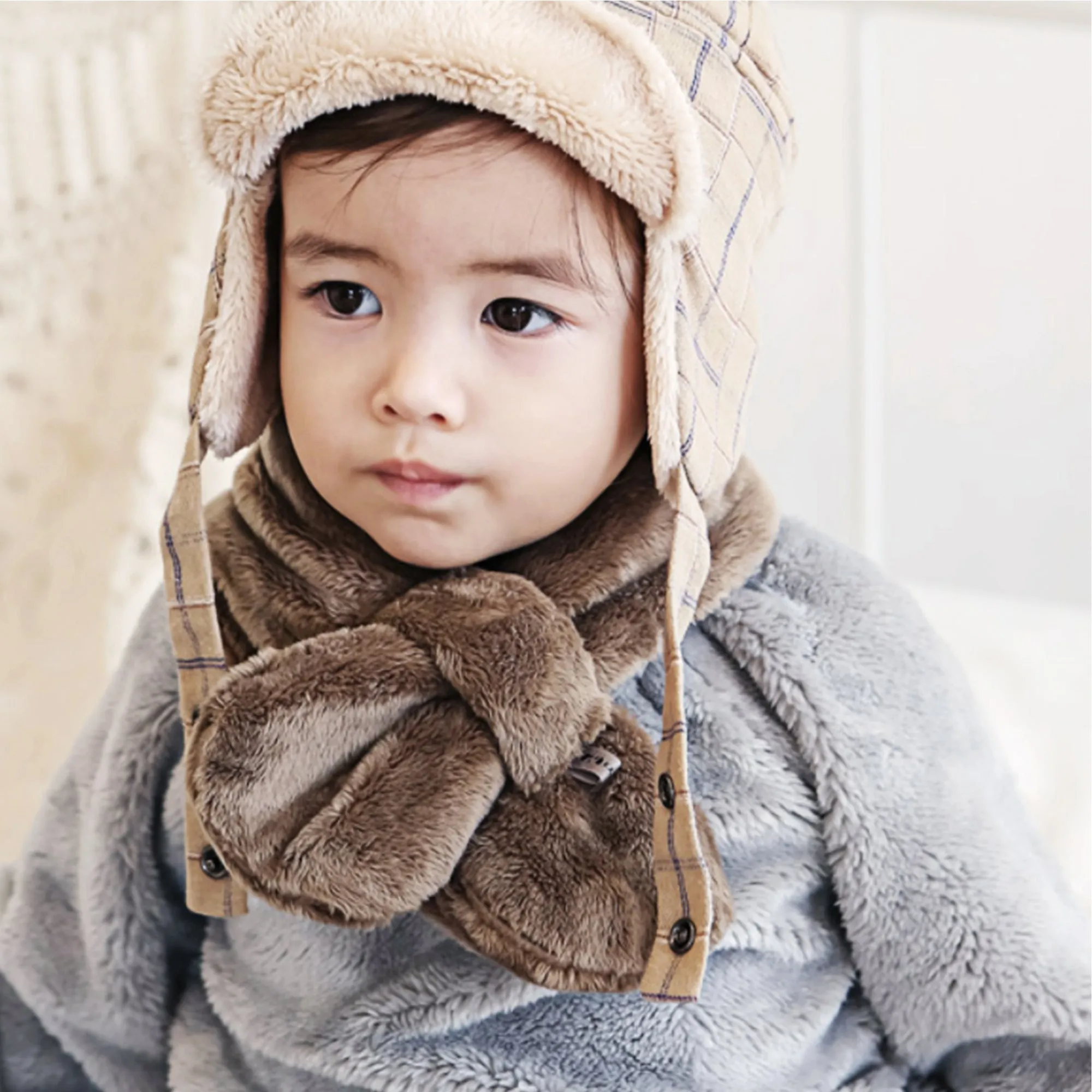 Toddler Winter Fashion Scarf Kids Warm Fluffy Thick Fleece Baby Neck Warmer | Cheetah