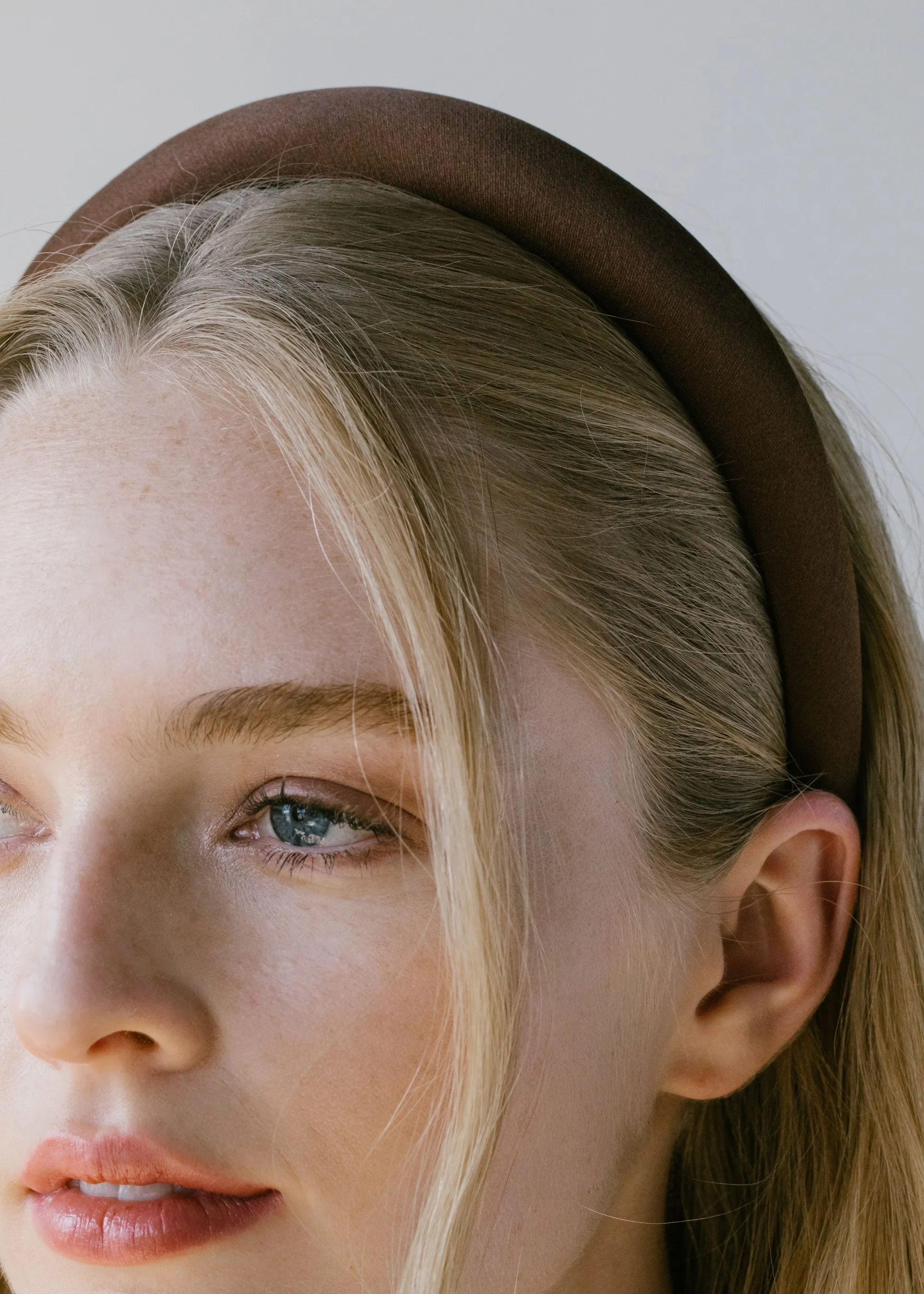 Tori Headband in Satin -- Espresso