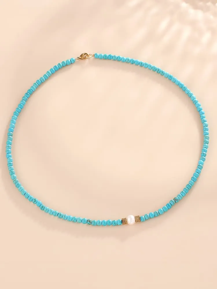 Turquoise & Pearl Necklace