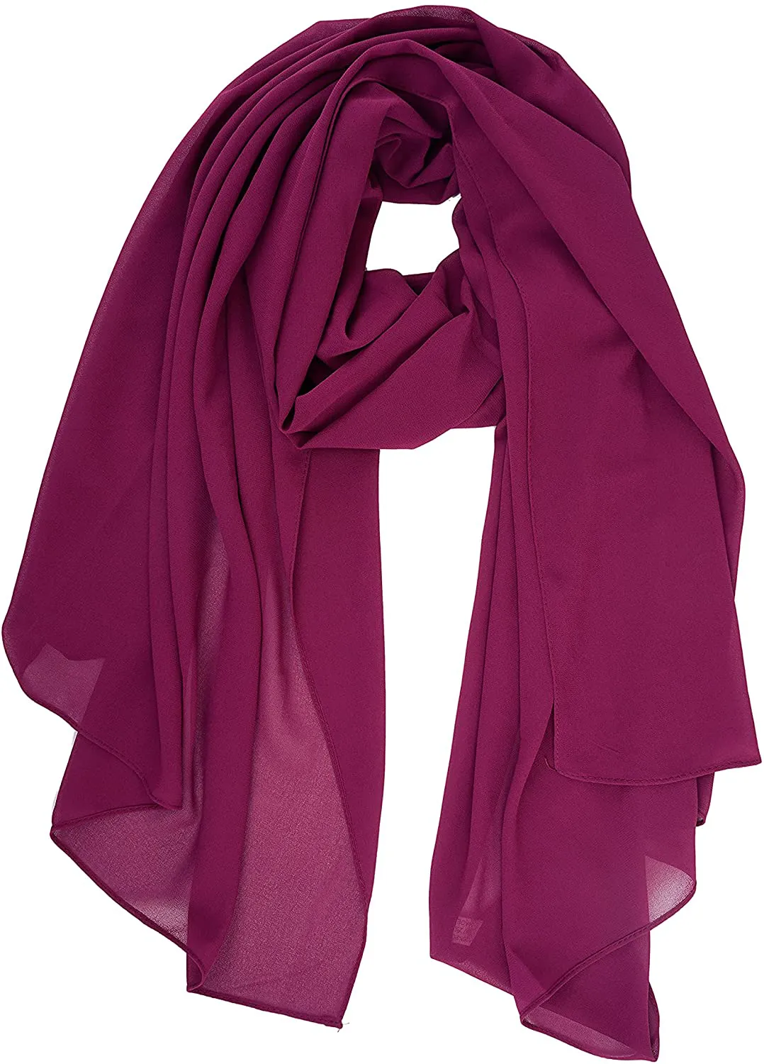 YOUR SMILE for Women Lightweight Breathable Solid Color Soft Chiffon Long Fashion Scarves Sun-Proof Shawls Wrap