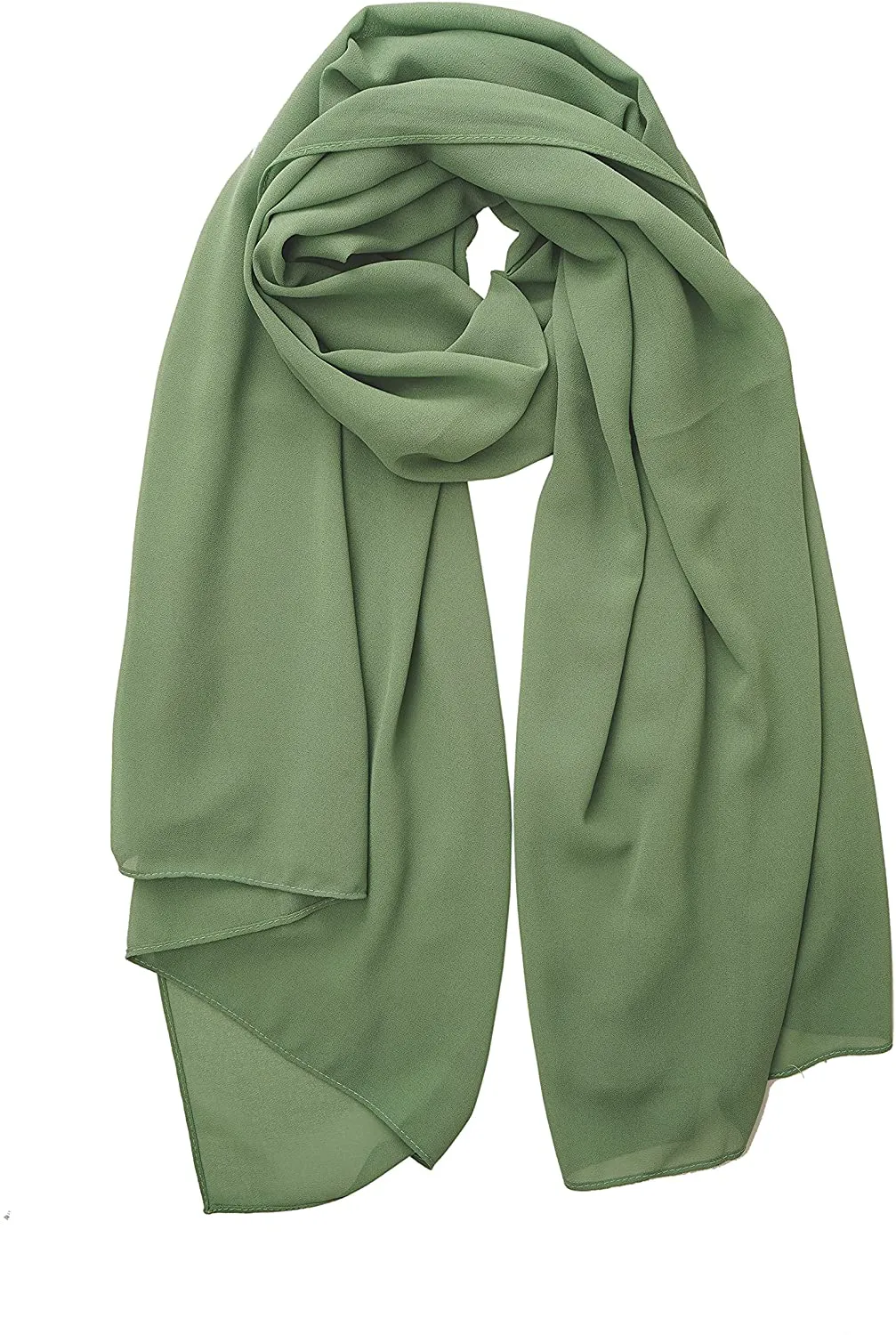 YOUR SMILE for Women Lightweight Breathable Solid Color Soft Chiffon Long Fashion Scarves Sun-Proof Shawls Wrap
