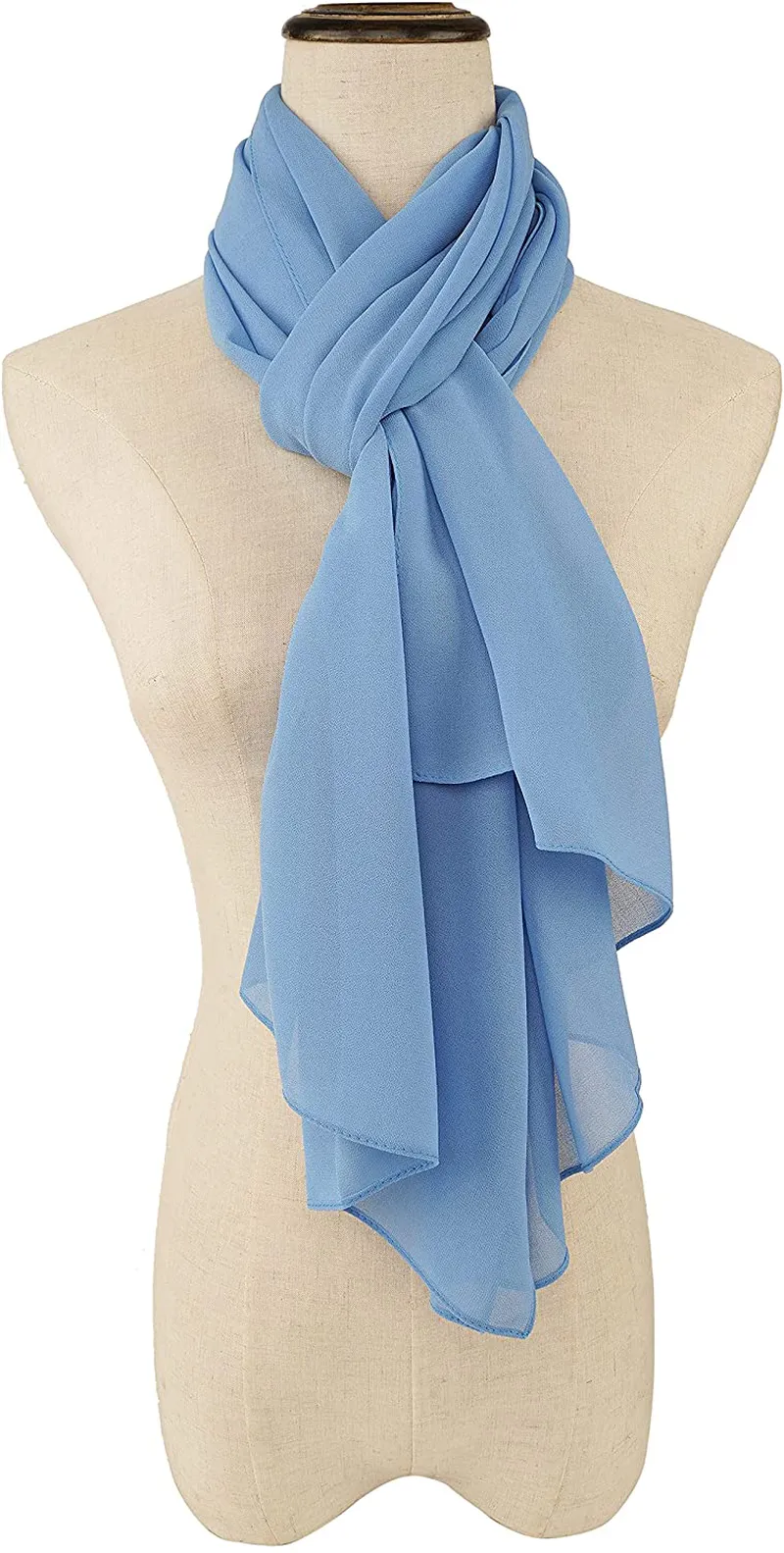 YOUR SMILE for Women Lightweight Breathable Solid Color Soft Chiffon Long Fashion Scarves Sun-Proof Shawls Wrap