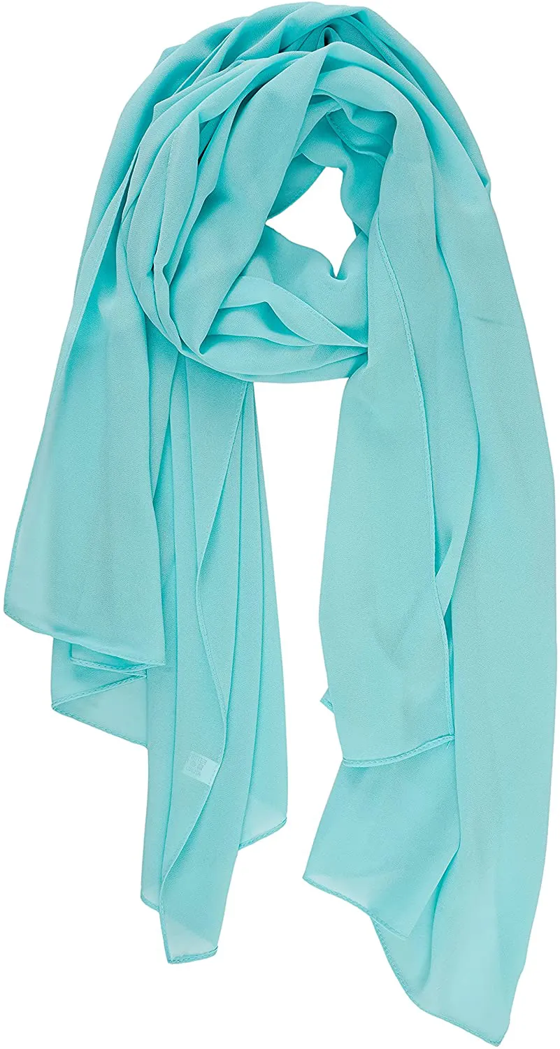 YOUR SMILE for Women Lightweight Breathable Solid Color Soft Chiffon Long Fashion Scarves Sun-Proof Shawls Wrap
