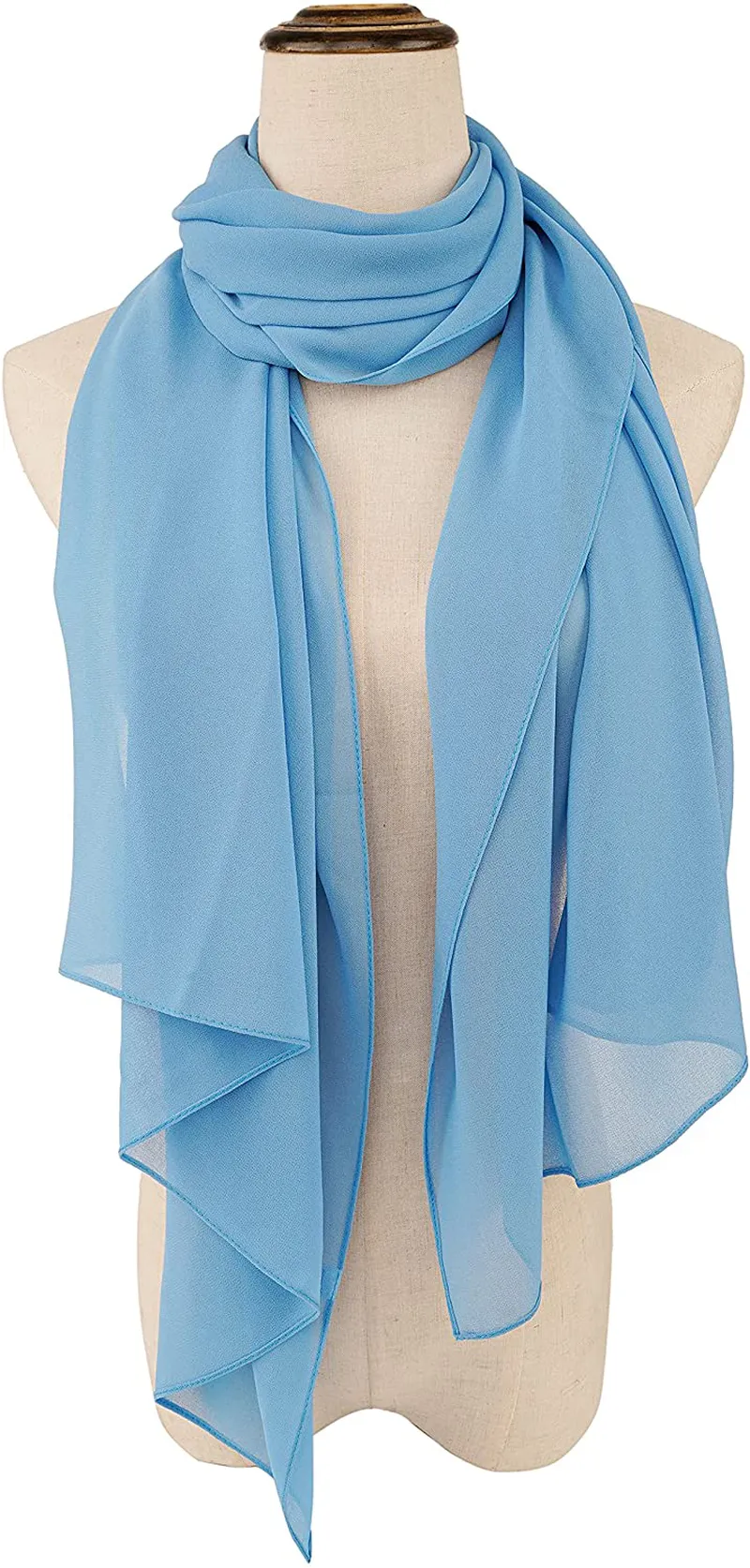 YOUR SMILE for Women Lightweight Breathable Solid Color Soft Chiffon Long Fashion Scarves Sun-Proof Shawls Wrap