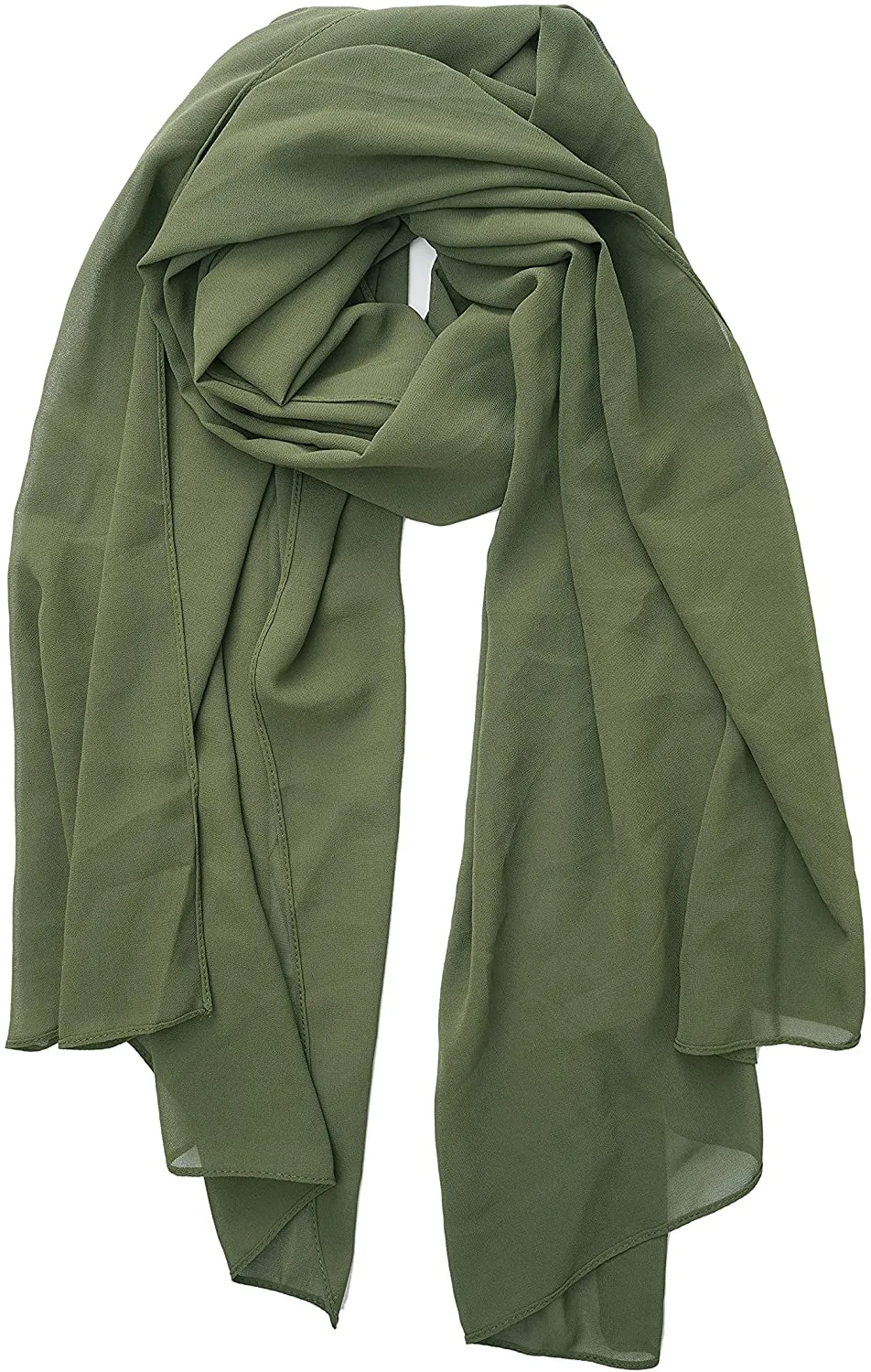 YOUR SMILE for Women Lightweight Breathable Solid Color Soft Chiffon Long Fashion Scarves Sun-Proof Shawls Wrap