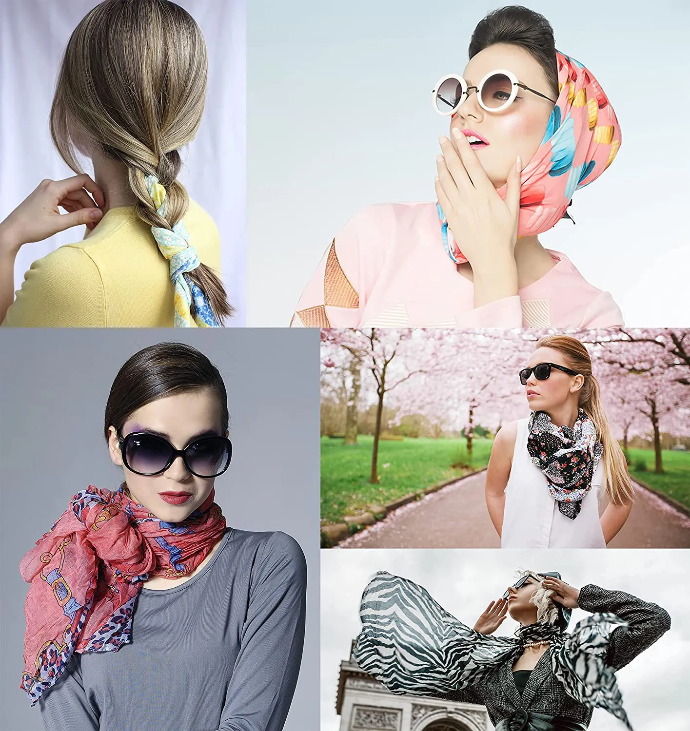 YOUR SMILE for Women Lightweight Breathable Solid Color Soft Chiffon Long Fashion Scarves Sun-Proof Shawls Wrap